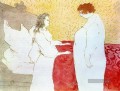 sie Frau im Bett Profil 1896 Toulouse Lautrec Henri de Aufstehen
